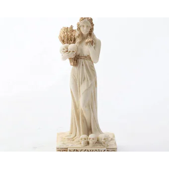 Ivory Gold Finish Persephone Goddess Mini Statue Hand Painted 3 1/2"