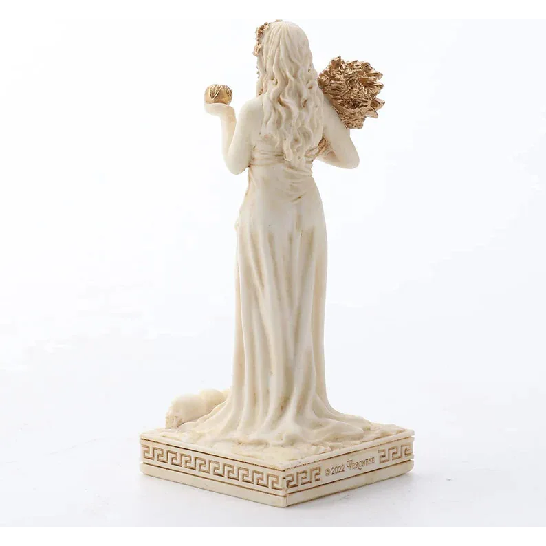 Ivory Gold Finish Persephone Goddess Mini Statue Hand Painted 3 1/2"