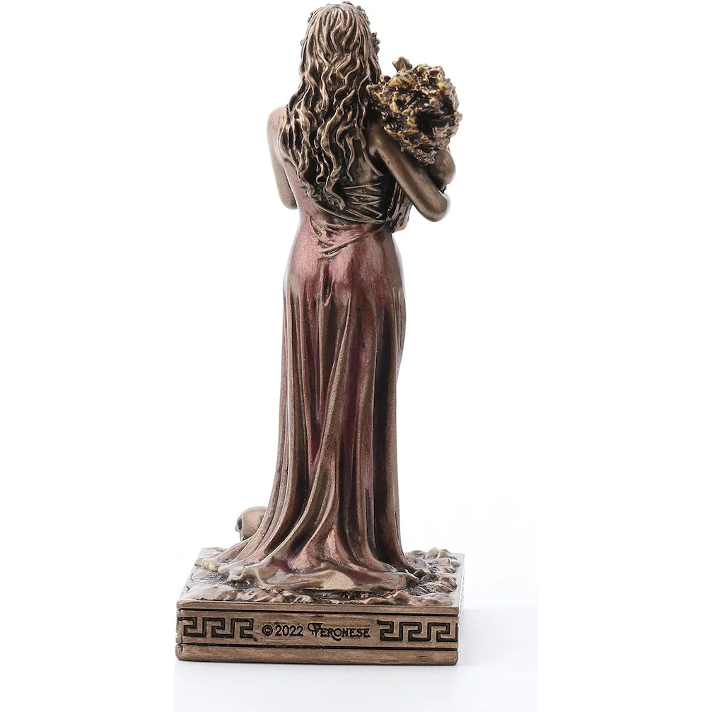 Bronze Finish Persephone Goddess Mini Statue Hand Painted 3 1/2"