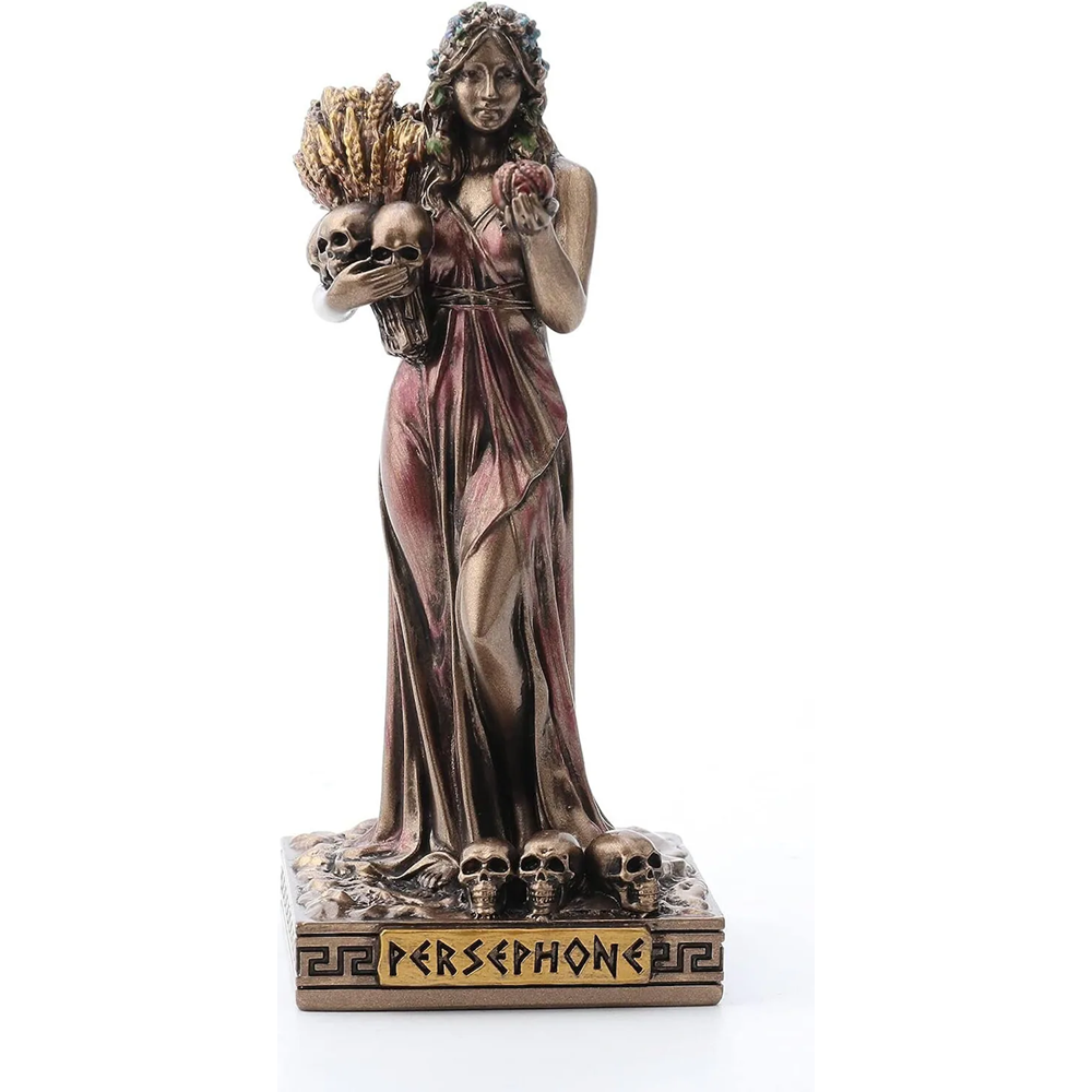 Bronze Finish Persephone Goddess Mini Statue Hand Painted 3 1/2"