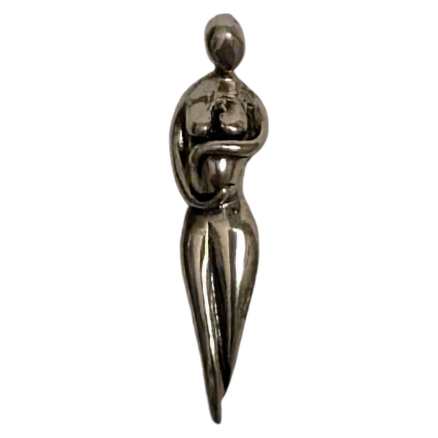 Silver Celebrate Expectancy Pregnant Goddess Pendant