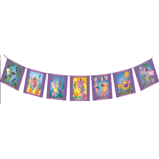 Flower Fairies Batik Flags String of 7 by Good Karma Flags