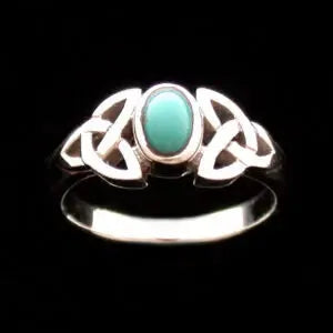 Sterling Silver Celtic with Turquoise Ring RS187