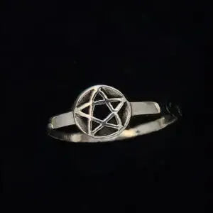 Sterling Silver Pentacle-Tiny Pentagram Ring Sizes 0-10