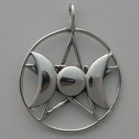 Sterling Silver Triple Goddess 24mm Pendant