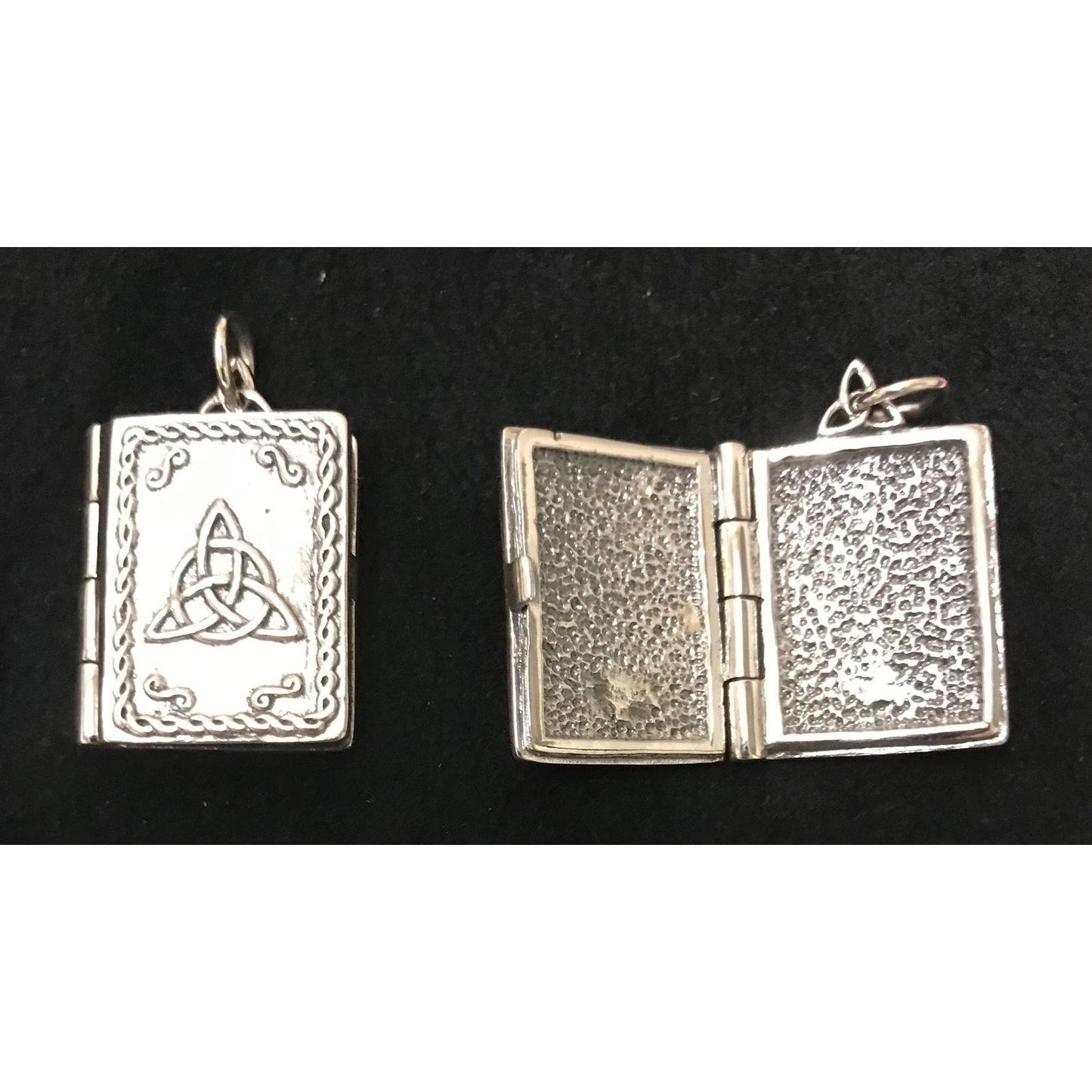 Beautiful 925 Sterling Silver Charmed Book of Shadows Triquetra Locket Pendant