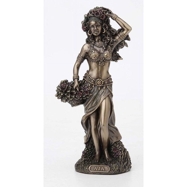 Aja Santeria Orisha of Forest and Herbs Cold Cast Resin Bronze Finish 8 5/8"