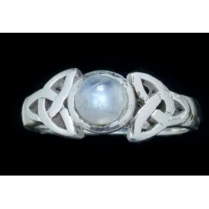 Sterling Silver Celtic with Moonstone Ring RS187