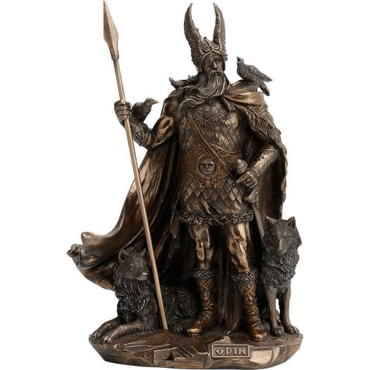 Standing Norse God - Odin Cold Cast Bronze Finish Sculpture Figurine