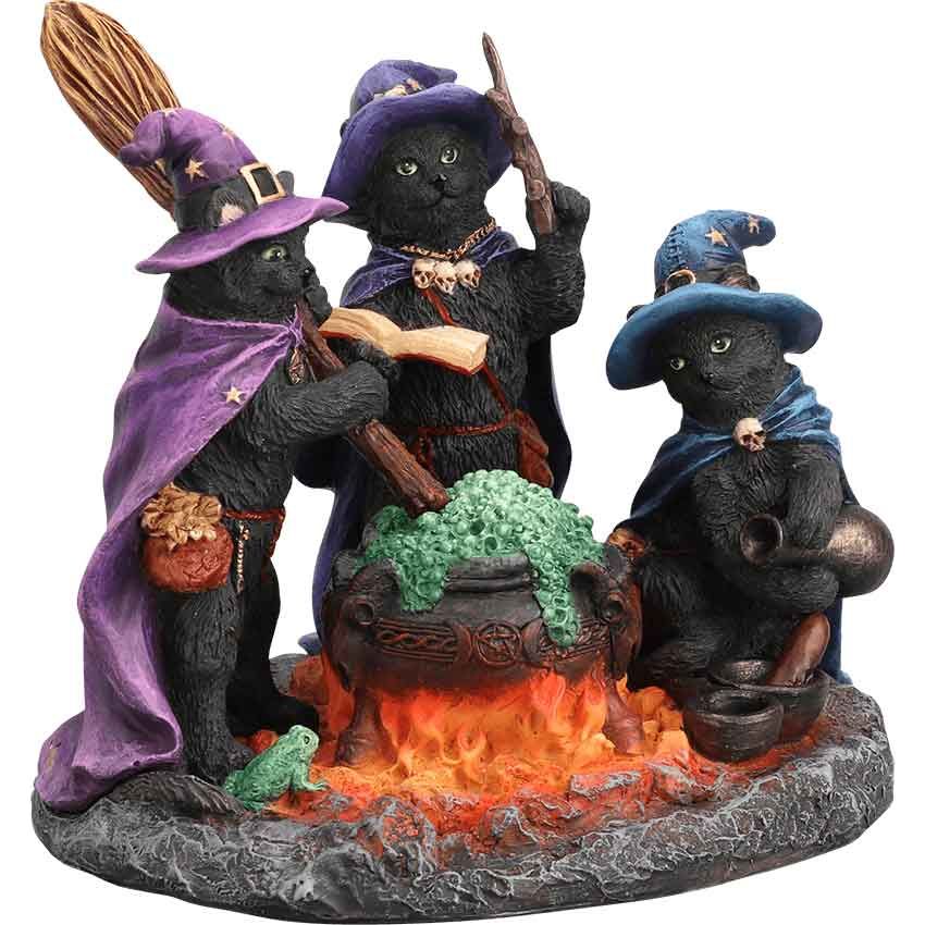 Lisa Parker Magical Cat  Black Cats and Cauldron Statue