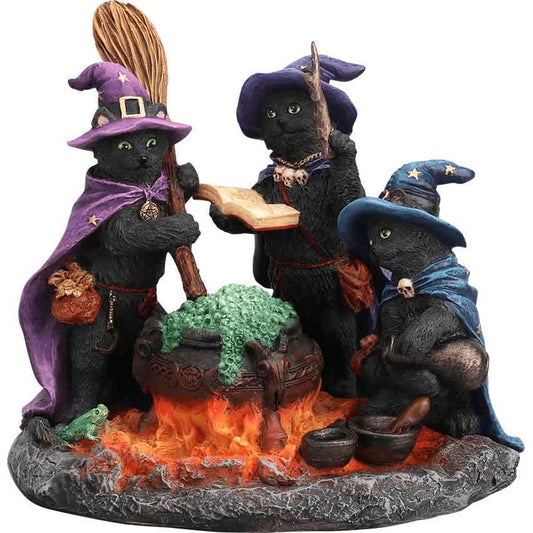 Lisa Parker Magical Cat  Black Cats and Cauldron Statue