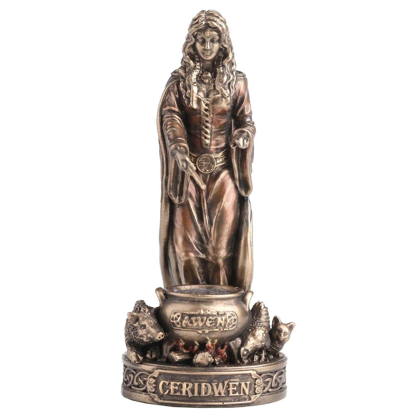 Cerridwen Welsh Goddess of Rebirth Mini Statue Bronze Finish