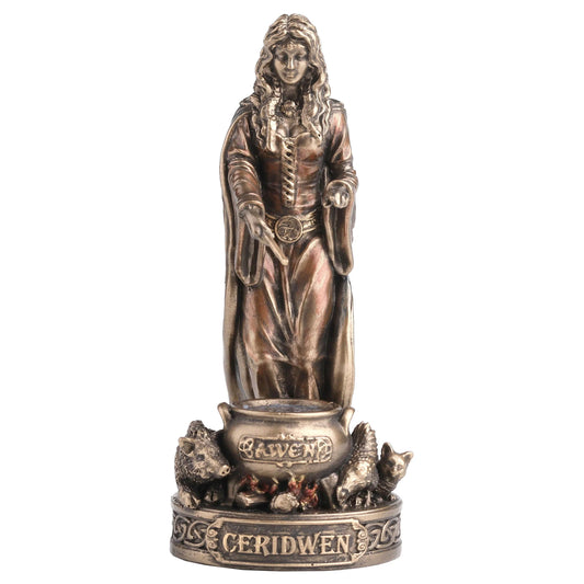 Cerridwen Welsh Goddess of Rebirth Mini Statue Bronze Finish