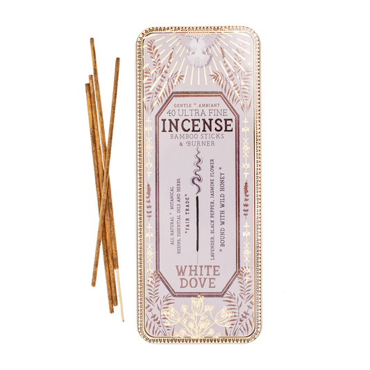 White Dove  Beautiful Tinned Incense by Papaya