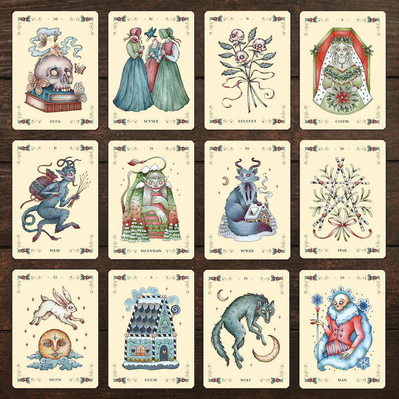 Yuletide Tales Lenormand Yule Divination Deck by Faina Lorah