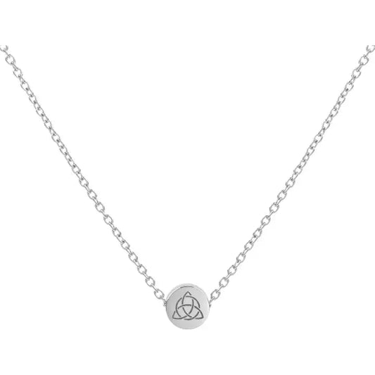 Very Dainty Triquetra Mini Pendant Necklace Stainless Steel