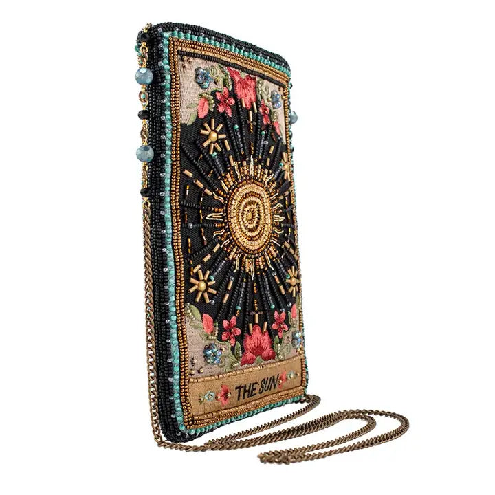 Sun Tarot Card Crossbody Beaded Phone Bag