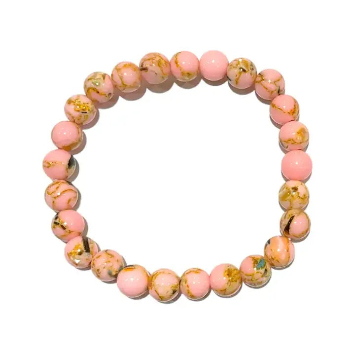 6mm Bracelet For Children Howlite Pale Pink Shell for gentleness and kindness to animals