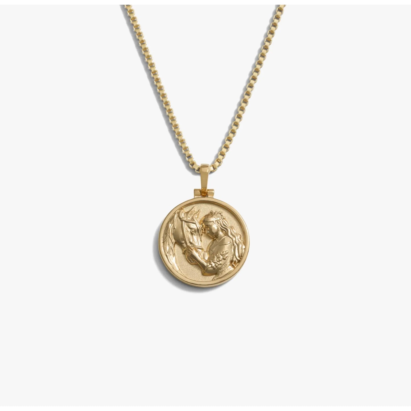 Goddess Rhiannon with her Horse Vermeil Necklace