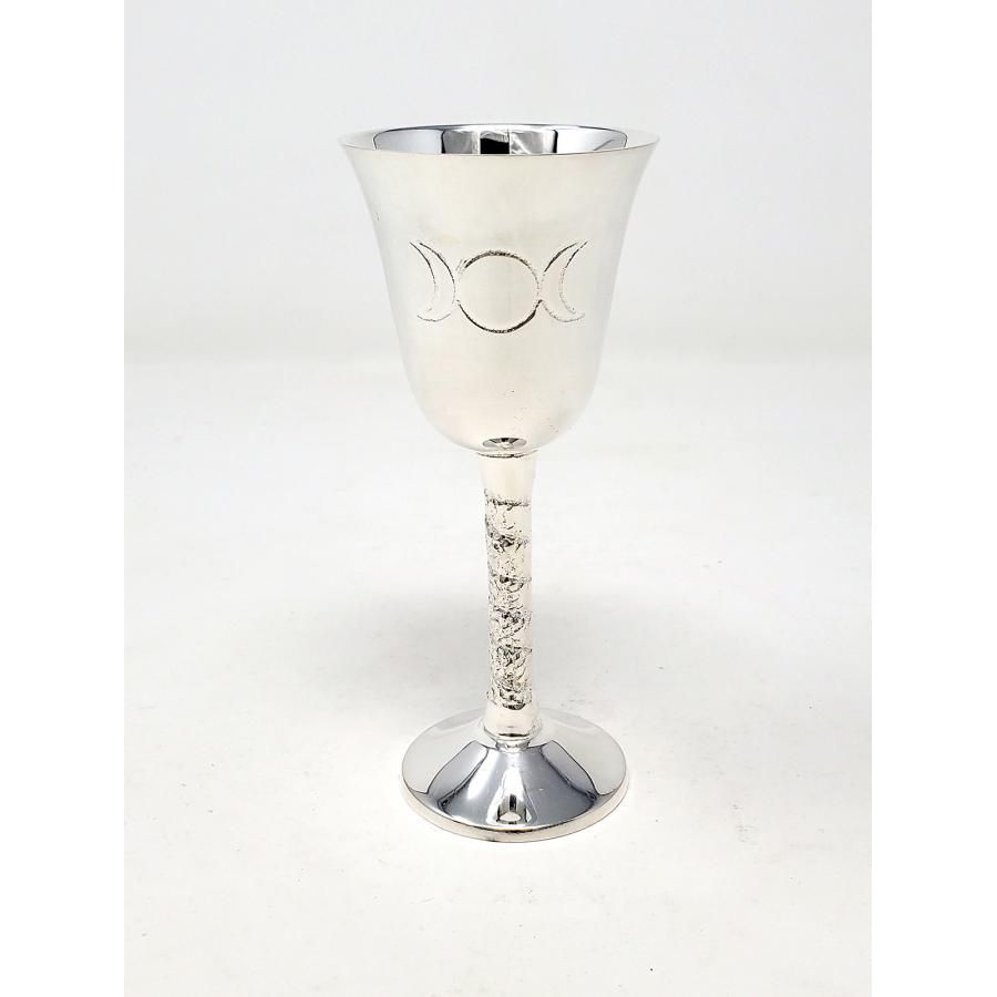 Triple Moon Chalice Silver Plated 4 3/4"H. small