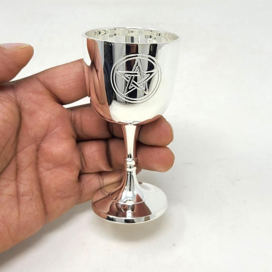 Pentagram Chalice Silver 3-4'', small