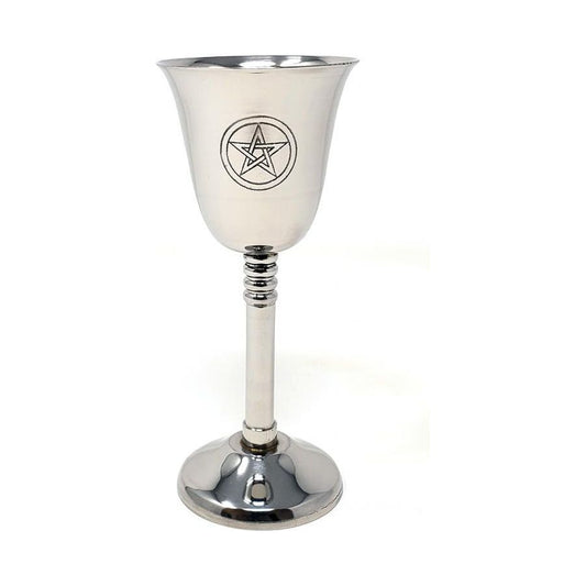 Pentagram Stainless Steel Chalice 4 3/4"H, small