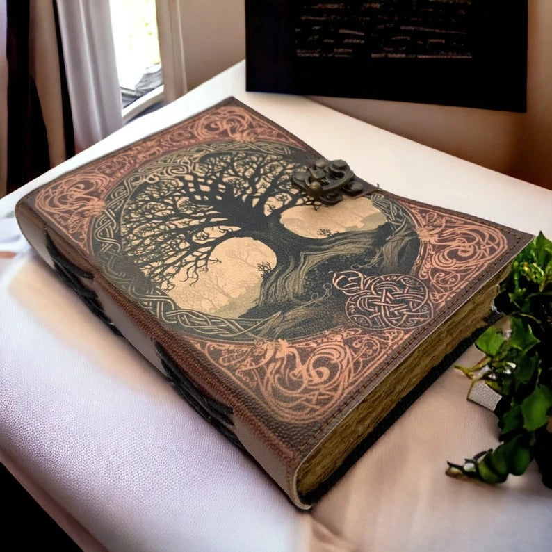 Leather Journal Tree of Life Journal Sketchbook or Book of Shadows