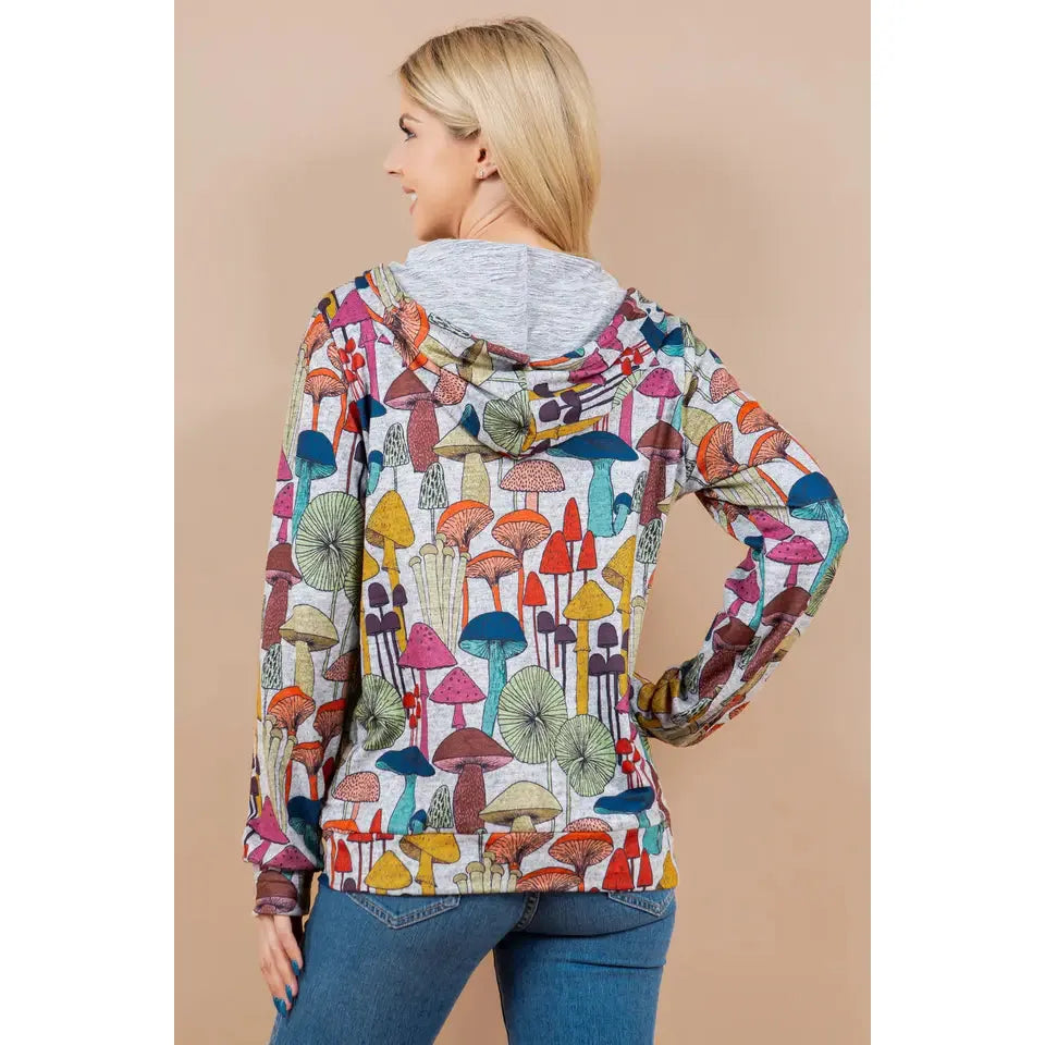 Super Cute Mushroom Zip up Hoodie Sizes S-3XL