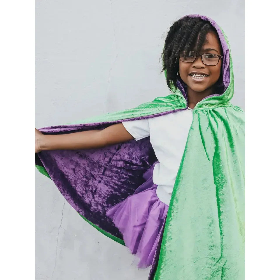 Child's Reversible Hooded Cloak - 30" Long | Double-Sided Cape