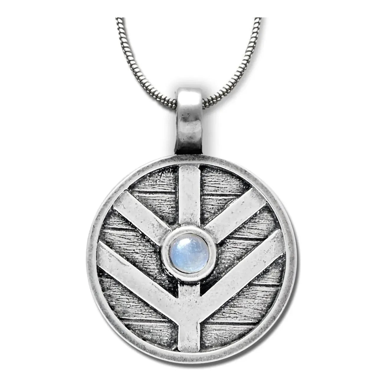 Viking’s Shield Pendant with Moonstone – inspired by Vikings and Lagertha