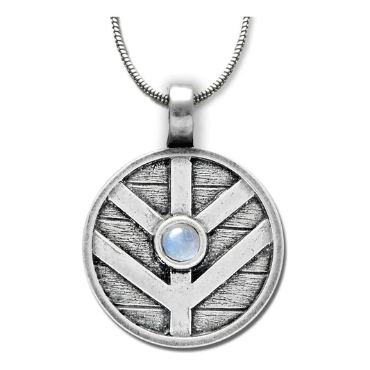 Viking’s Shield Pendant with Moonstone – inspired by Vikings and Lagertha