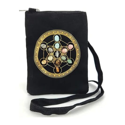 Sacred Geometry Crystal Grid Luck Cross Body Bag