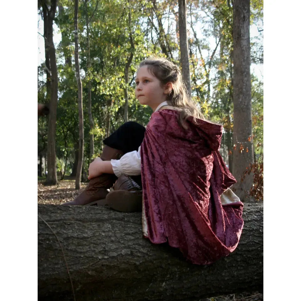 Child's Reversible Hooded Cloak - 30" Long | Double-Sided Cape