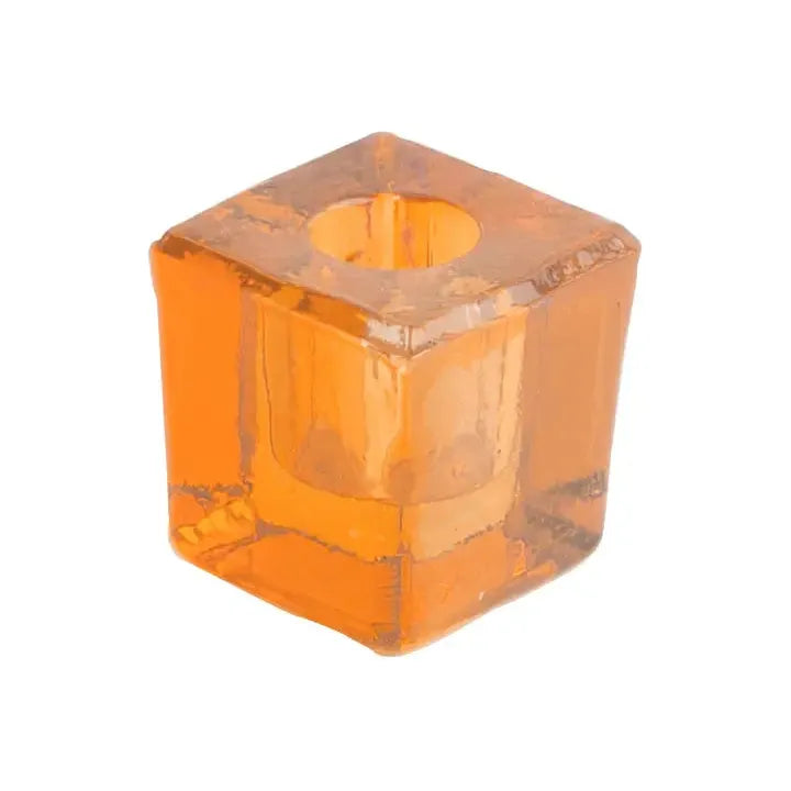 Orange Glass Mini-Candle Holder