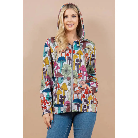 Super Cute Mushroom Zip up Hoodie Sizes S-3XL