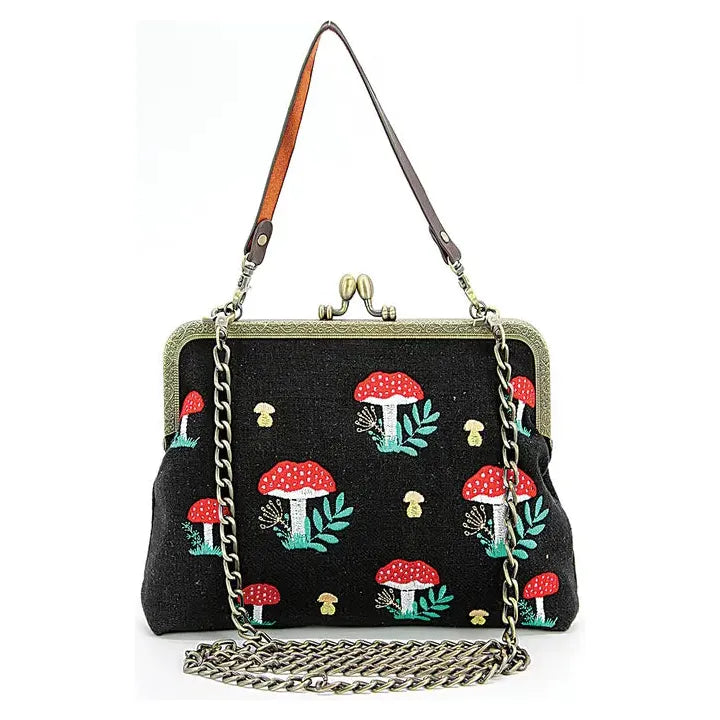 Mushrooms Toadstool Kisslock Bag Purse