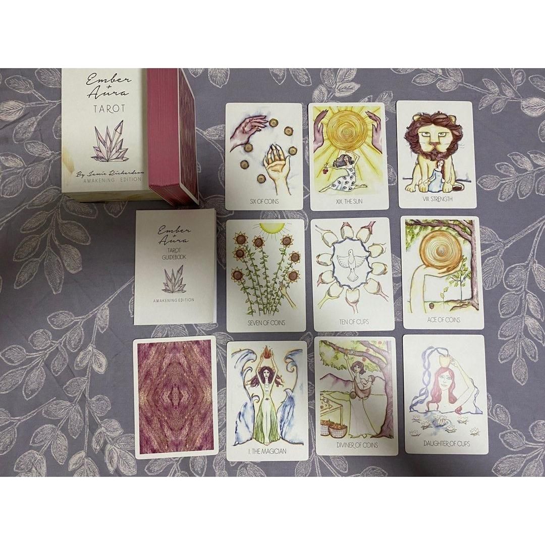 Ember + Aura Tarot by Jamie Richardson, 78 card tarot deck with companion guidebook and box