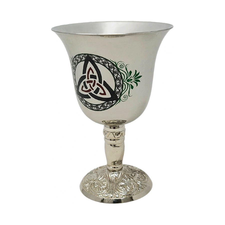 Stainless Steel Chalice with Triquetra Design 4.75"H (6 oz capacity)