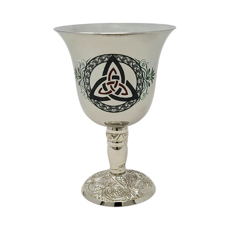 Stainless Steel Chalice with Triquetra Design 4.75"H (6 oz capacity)