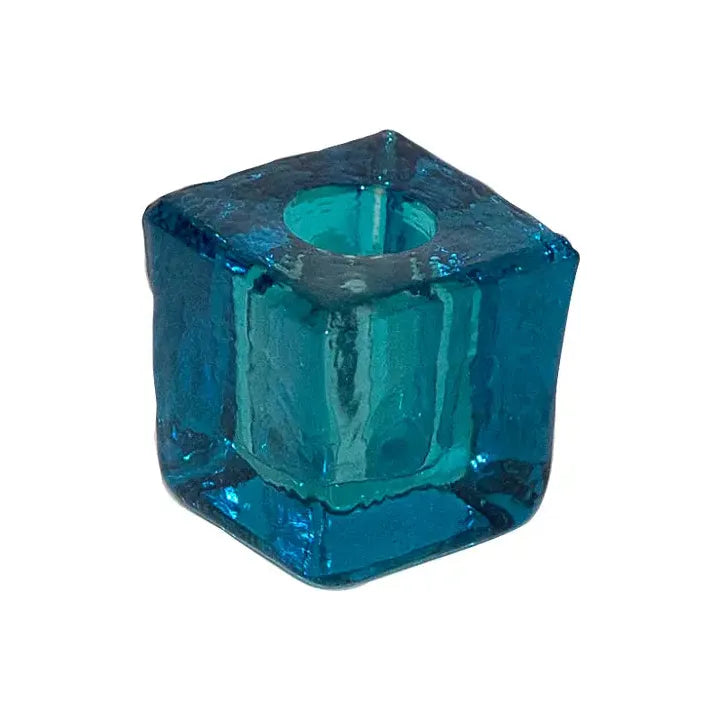 Turquoise Glass Mini-Candle Holder