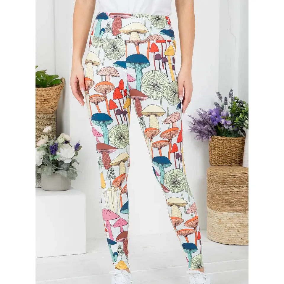 Mushroom Print Legging Yoga Pants S-XL