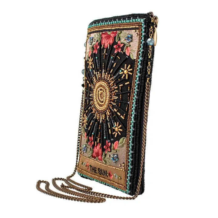 Sun Tarot Card Crossbody Beaded Phone Bag