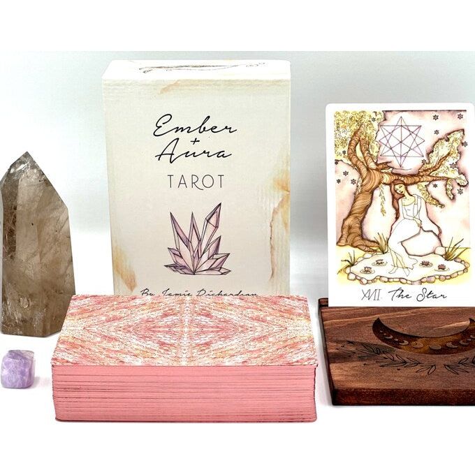 Ember + Aura Tarot by Jamie Richardson, Awakening Edition, 78 card tarot deck with companion guidebook and box