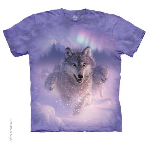 Northen Lights Wolf Tee Shirt Child Size