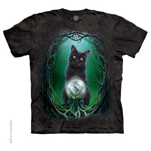 Rise of the Witches Tee Shirt by Lisa Parker Owl Black Cat with Crystal Ball