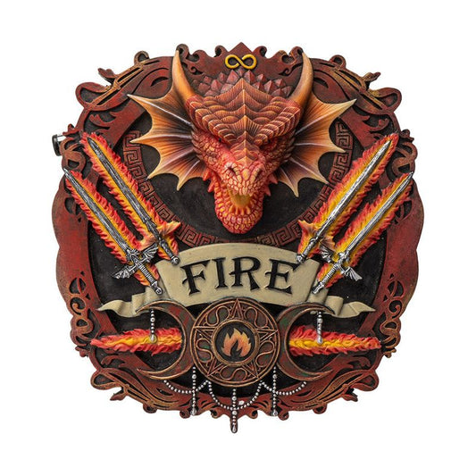 Anne Stokes Four Elements Fire Dragon Plaque