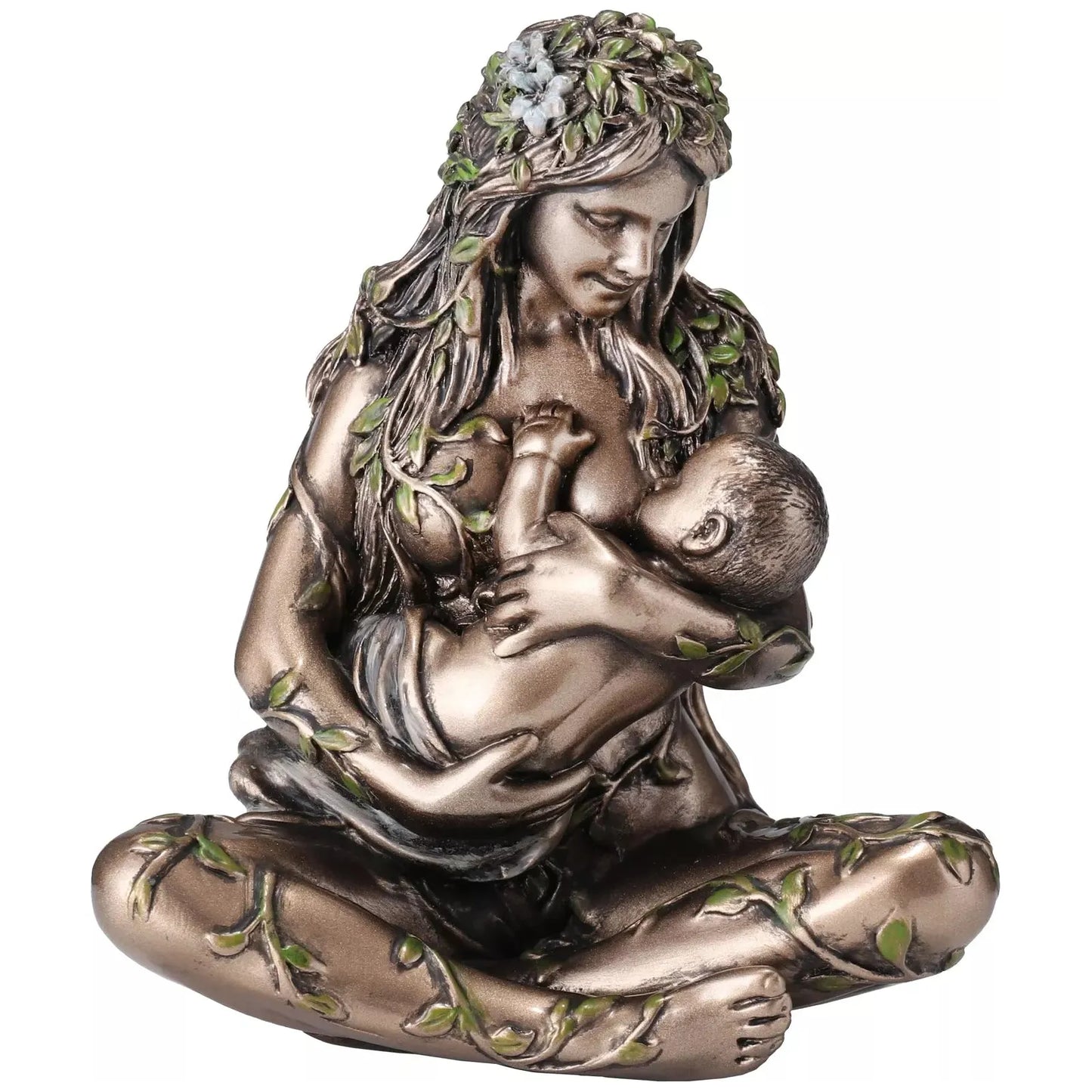 Mother Earth Gaia Lovingly Nursing Baby 11cm Veronese Statue