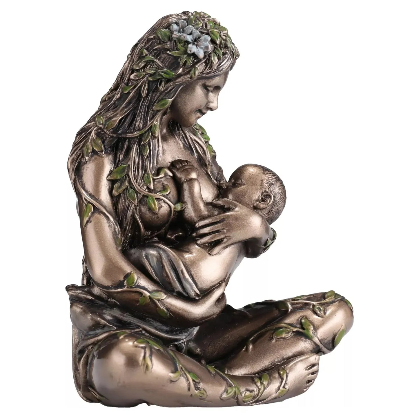 Mother Earth Gaia Lovingly Nursing Baby 11cm Veronese Statue