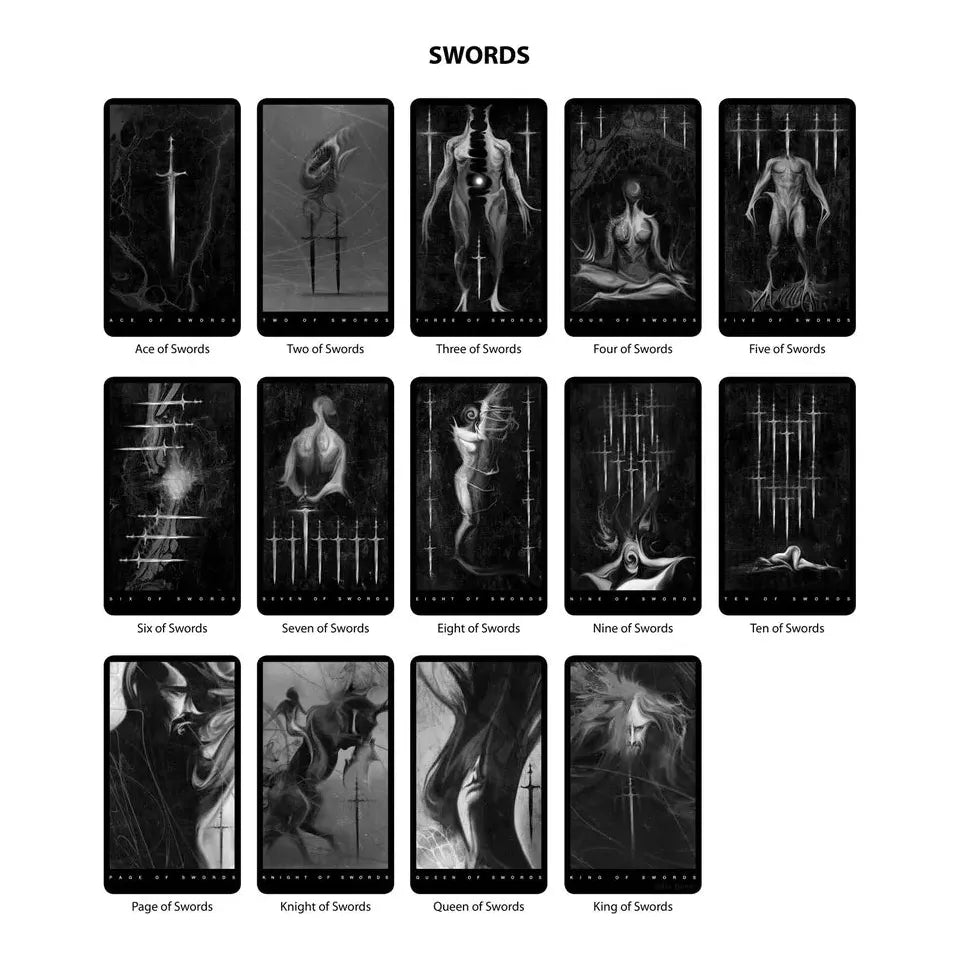 Black Tarot Cards Deck For Shadow Work By Da Brigh