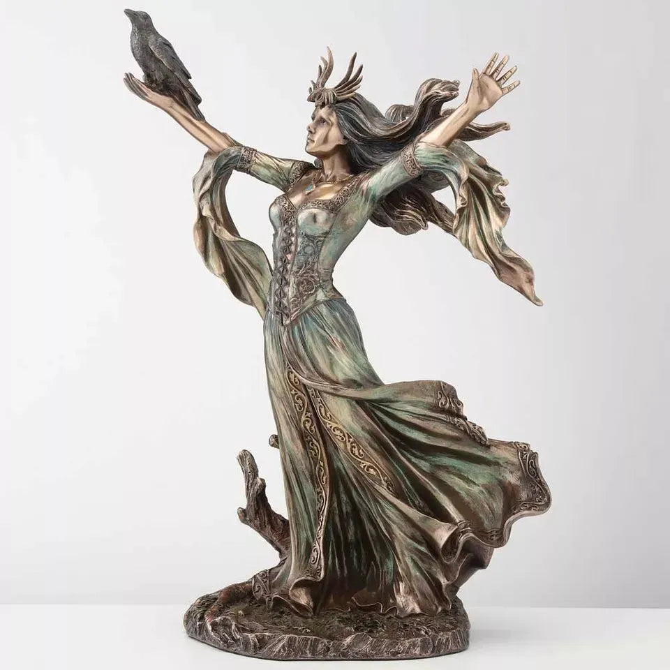 Morgan Le Fey Bronze Finish Sculpture